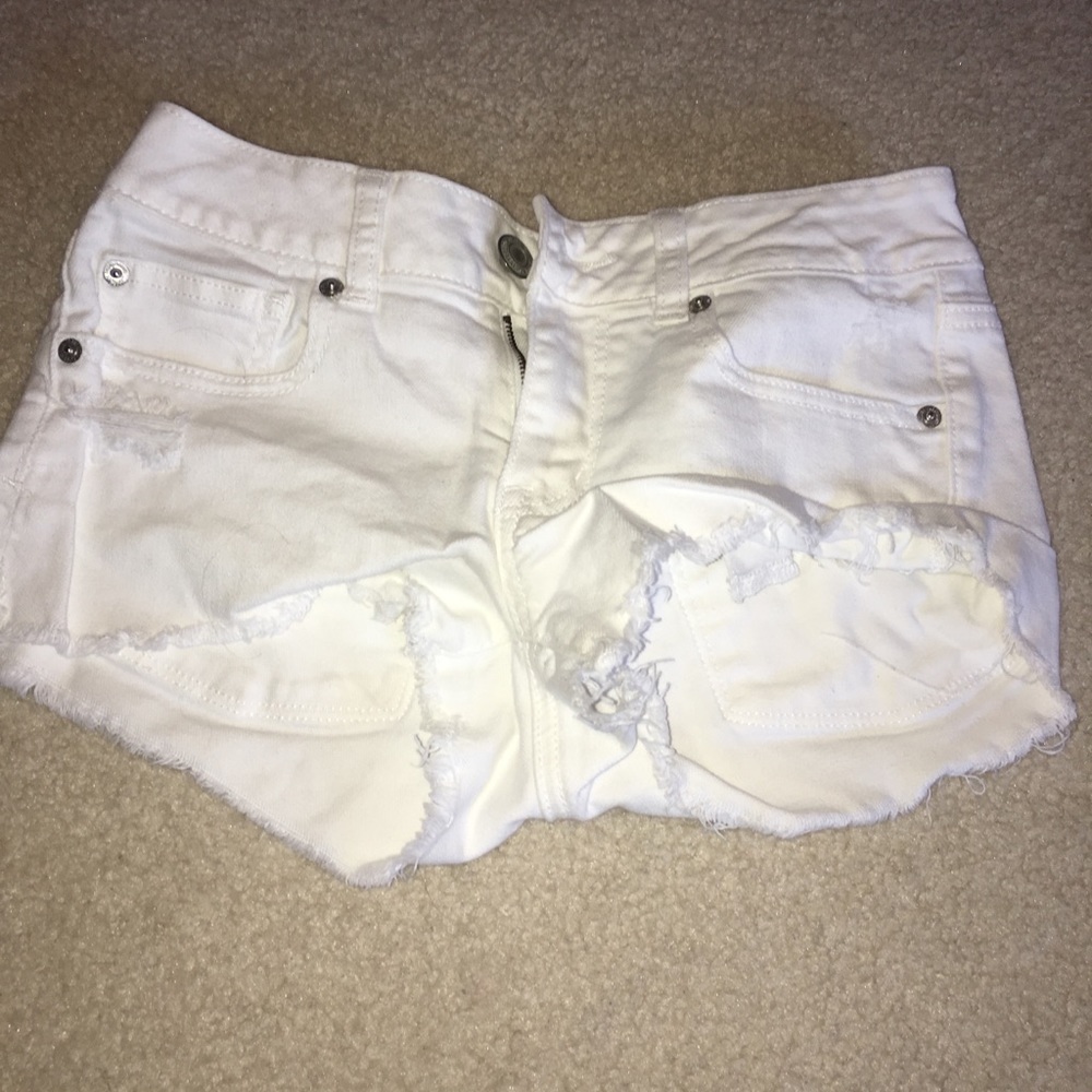 White Jean shorts